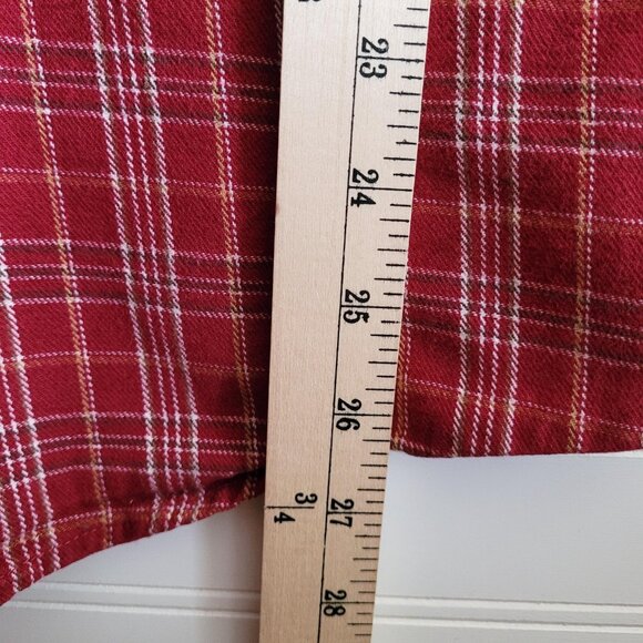 Dickies Flannel Shirt Mens Large Red Plaid Button Up Pearl Snap Pockets - Picture 8 of 9
